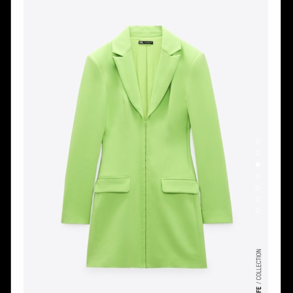 Zara Fitted Blazer Dress Green